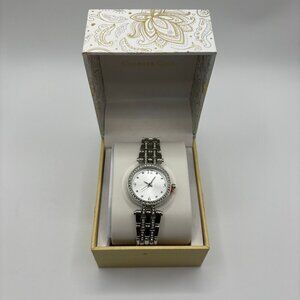 Charter Club Women’s Silver Round Link Watch